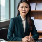 ai generated, woman, office, professional, girl, accountant, accounting, job interview, portrait, asian
